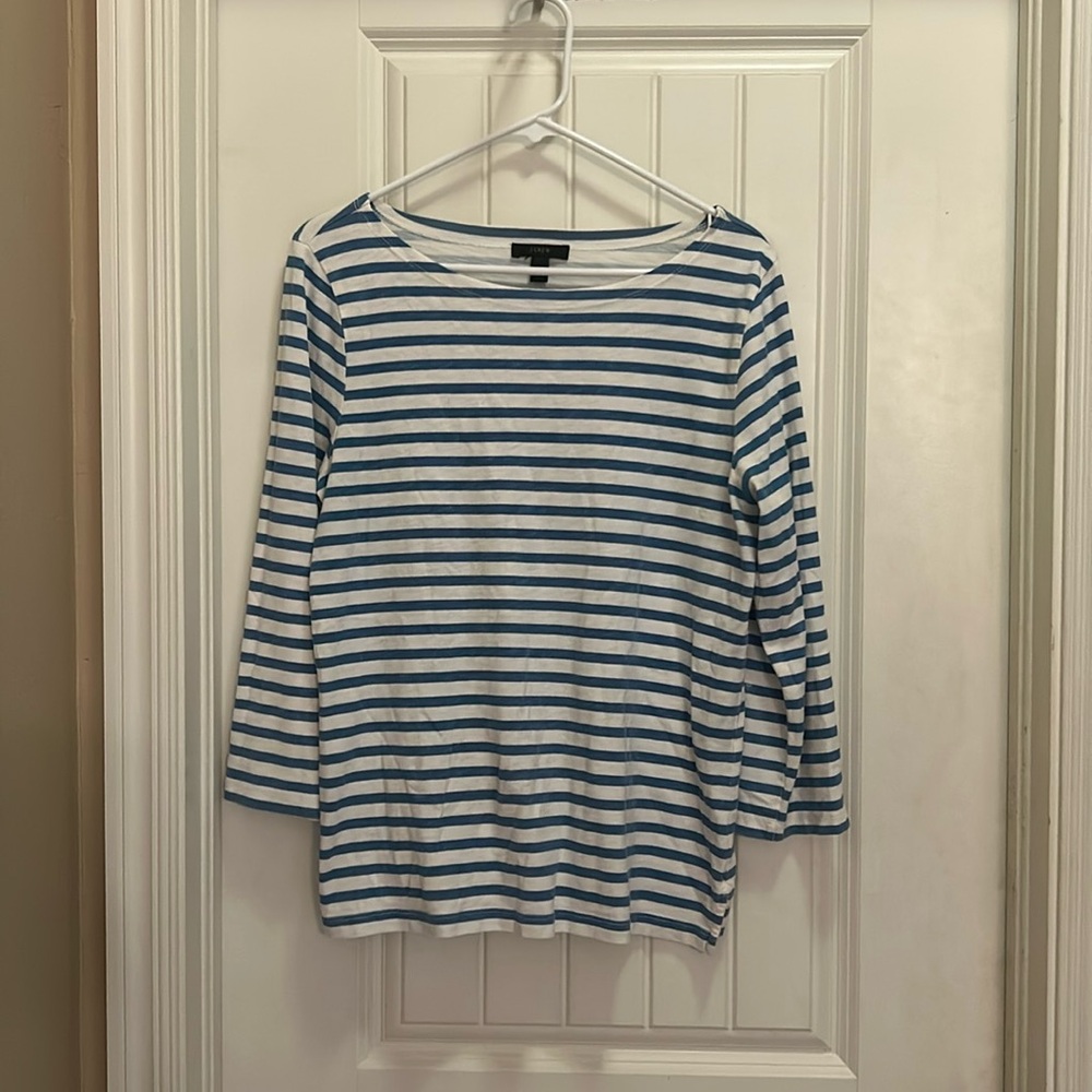 JCrew blue/white striped Medium shirt